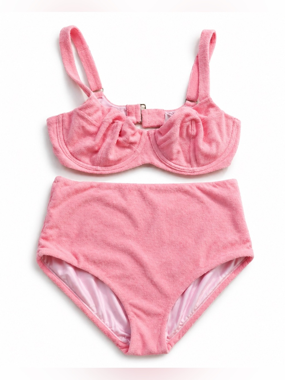 Victoria's Secret Pink Terry High-Waist Bikini SetToo 36DD Bottom Large - Picture 2 of 9